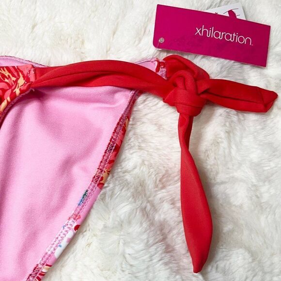Xhilaration Multi Floral Print Juniors Side-Tie Bikini Bottom NWT‎ Medium - Picture 3 of 9